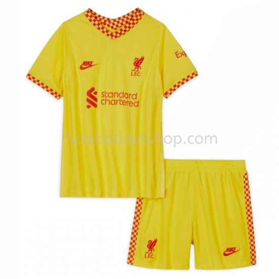Günstige Fußball Trikotsatz Liverpool Kinder Ausweichtrikot 2021-2022 Kurzarm