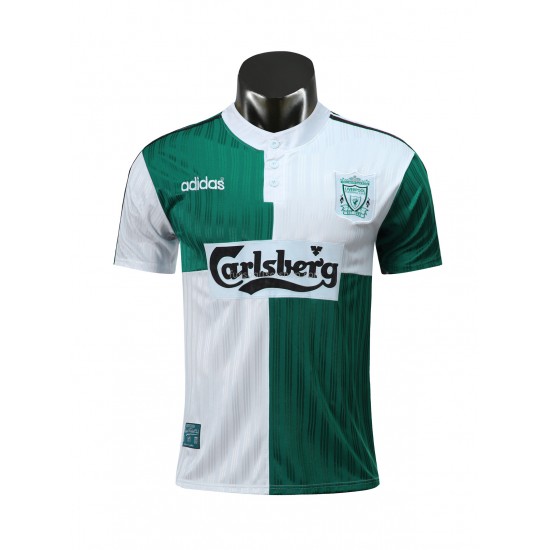 Günstige Fußball Trikotsatz Liverpool Retro Auswärtstrikot 1995 Kurzarm