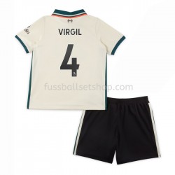 Günstige Fußball Trikotsatz Liverpool Virgil van Dijk 4 Kinder Auswärtstrikot 2021-2022 Kurzarm
