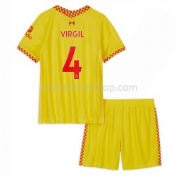 Günstige Fußball Trikotsatz Liverpool Virgil van Dijk 4 Kinder Ausweichtrikot 2021-2022 Kurzarm