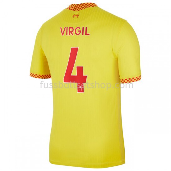 Günstige Fußball Trikotsatz Liverpool Virgil van Dijk 4 Ausweichtrikot 2021-2022 Kurzarm