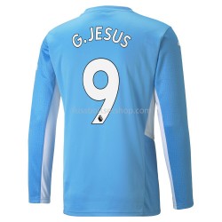 Günstige Fußball Trikotsatz Manchester City Gabriel Jesus 9 Heimtrikot 2021-2022 Langarm