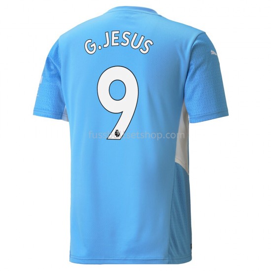 Günstige Fußball Trikotsatz Manchester City Gabriel Jesus 9 Heimtrikot 2021-2022 Kurzarm