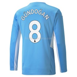 Günstige Fußball Trikotsatz Manchester City Ilkay Gündogan 8 Heimtrikot 2021-2022 Langarm