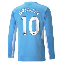 Günstige Fußball Trikotsatz Manchester City Jack Grealish 10 Heimtrikot 2021-2022 Langarm