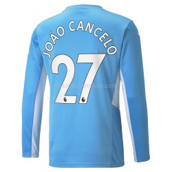 Günstige Fußball Trikotsatz Manchester City Joao Cancelo 27 Heimtrikot 2021-2022 Langarm