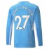 Günstige Fußball Trikotsatz Manchester City Joao Cancelo 27 Heimtrikot 2021-2022 Langarm