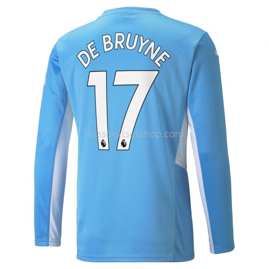 Günstige Fußball Trikotsatz Manchester City Kevin De Bruyne 17 Heimtrikot 2021-2022 Langarm