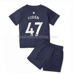 Günstige Fußball Trikotsatz Manchester City Phil Foden 47 Kinder Ausweichtrikot 2021-2022 Kurzarm