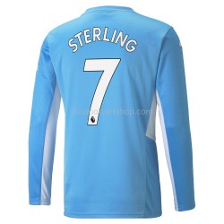 Günstige Fußball Trikotsatz Manchester City Raheem Sterling 7 Heimtrikot 2021-2022 Langarm