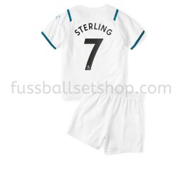 Günstige Fußball Trikotsatz Manchester City Raheem Sterling 7 Kinder Auswärtstrikot 2021-2022 Kurzarm