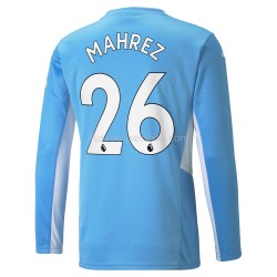 Günstige Fußball Trikotsatz Manchester City Riyad Mahrez 26 Heimtrikot 2021-2022 Langarm