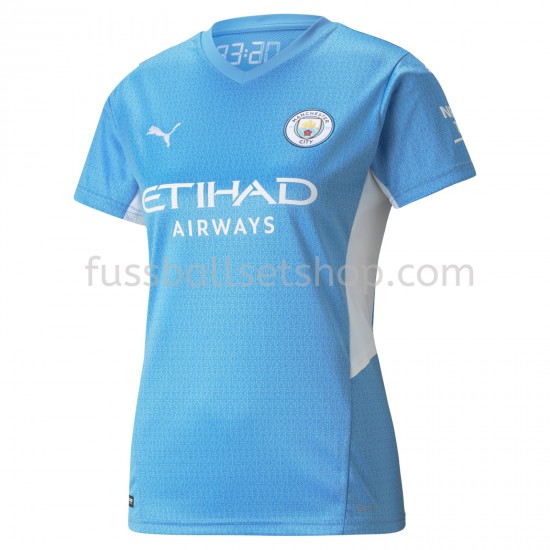 Günstige Fußball Trikotsatz Manchester City Frauen Heimtrikot 2021-2022 Kurzarm