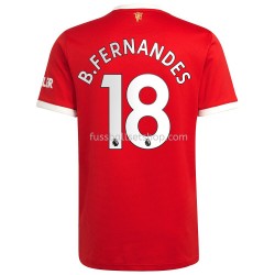 Günstige Fußball Trikotsatz Manchester United Bruno Fernandes 18 Heimtrikot 2021-2022 Kurzarm
