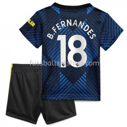 Günstige Fußball Trikotsatz Manchester United Bruno Fernandes 18 Kinder Ausweichtrikot 2021-2022 Kurzarm