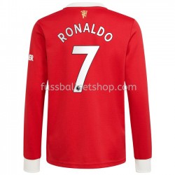 Günstige Fußball Trikotsatz Manchester United Cristiano Ronaldo 7 Heimtrikot 2021-2022 Langarm
