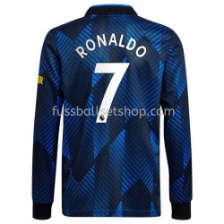 Günstige Fußball Trikotsatz Manchester United Cristiano Ronaldo 7 Ausweichtrikot 2021-2022 Langarm