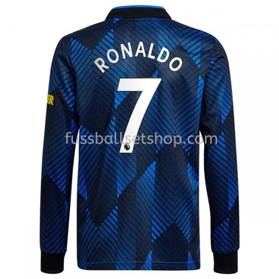 Günstige Fußball Trikotsatz Manchester United Cristiano Ronaldo 7 Ausweichtrikot 2021-2022 Langarm