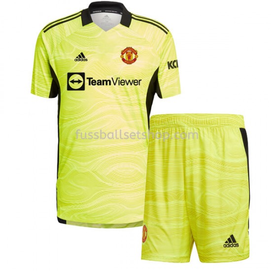 Günstige Fußball Trikotsatz Manchester United Torwart Kinder Heimtrikot 2021-2022 Kurzarm