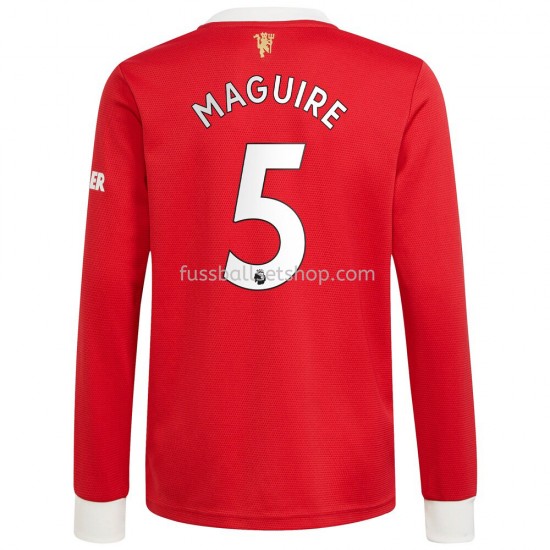 Günstige Fußball Trikotsatz Manchester United Harry Maguire 5 Heimtrikot 2021-2022 Langarm
