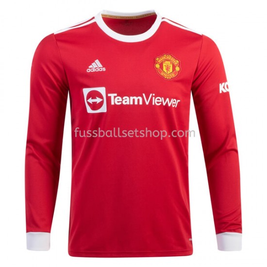 Günstige Fußball Trikotsatz Manchester United Heimtrikot 2021-2022 Lang Kurzarm