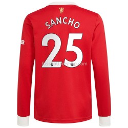 Günstige Fußball Trikotsatz Manchester United Jadon Sancho 25 Heimtrikot 2021-2022 Langarm