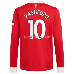 Günstige Fußball Trikotsatz Manchester United Marcus Rashford 10 Heimtrikot 2021-2022 Langarm