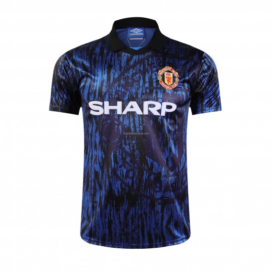 Günstige Fußball Trikotsatz Manchester United Retro Auswärtstrikot 1993 Kurzarm