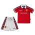 Günstige Fußball Trikotsatz Manchester United Retro Kinder-Heimtrikot 1998-1999 Kurzarm