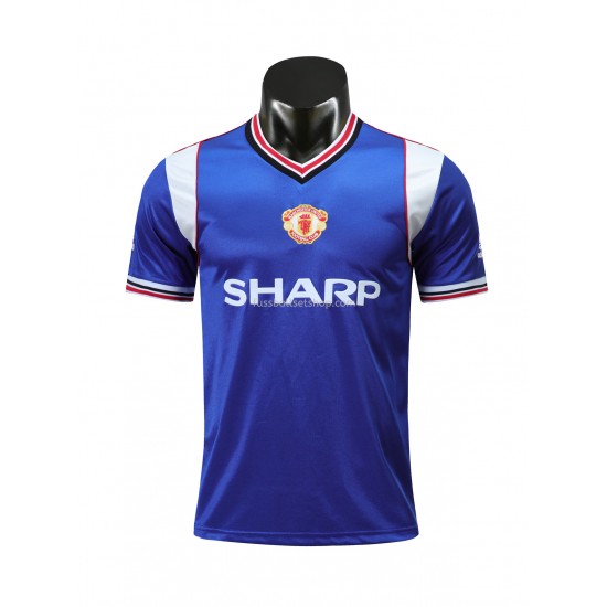 Günstige Fußball Trikotsatz Manchester United Retro Ausweichtrikot 1985 Kurzarm