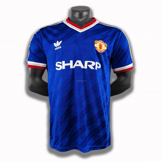 Günstige Fußball Trikotsatz Manchester United Retro Ausweichtrikot 1986 Kurzarm
