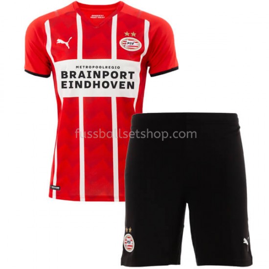 Günstige Fußball Trikotsatz PSV Eindhoven Kinder Heimtrikot 2021-2022 Kurzarm