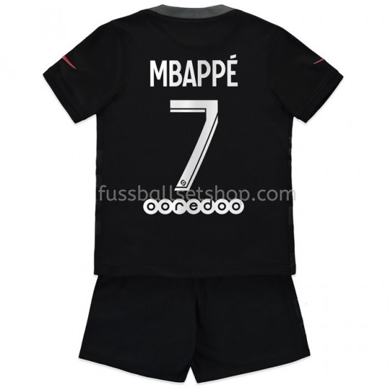 Günstige Fußball Trikotsatz Paris Saint-Germain Kylian Mbappé 7 Kinder Ausweichtrikot 2021-2022 Kurzarm