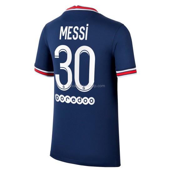 Günstige Fußball Trikotsatz Paris Saint-Germain Lionel Messi 30 Heimtrikot 2021-2022 Kurzarm