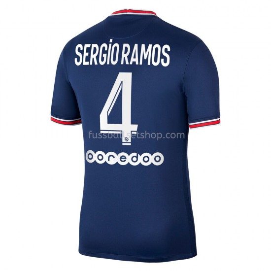 Günstige Fußball Trikotsatz Paris Saint-Germain Sergio Ramos 4 Heimtrikot 2021-2022 Kurzarm
