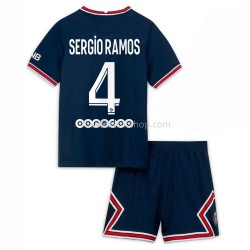 Günstige Fußball Trikotsatz Paris Saint-Germain Sergio Ramos 4 Kinder Heimtrikot 2021-2022 Kurzarm