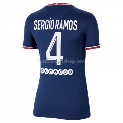 Günstige Fußball Trikotsatz Paris Saint-Germain Sergio Ramos 4 Frauen Heimtrikot 2021-2022 Kurzarm