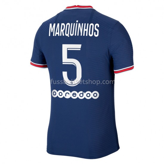 Günstige Fußball Trikotsatz Paris Saint-Germain PSG Marquinhos 5 Heimtrikot 2021-2022 Kurzarm