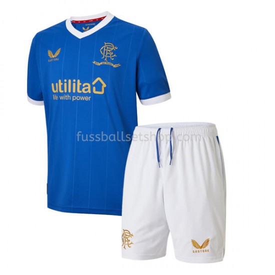Günstige Fußball Trikotsatz Rangers Kinder Heimtrikot 2021-2022 Kurzarm