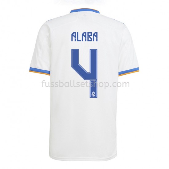 Günstige Fußball Trikotsatz Real Madrid David Alaba 4 Heimtrikot 2021-2022 Kurzarm