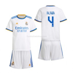 Günstige Fußball Trikotsatz Real Madrid David Alaba 4 Kinder Heimtrikot 2021-2022 Kurzarm