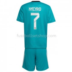 Günstige Fußball Trikotsatz Real Madrid Eden Hazard 7 Kinder Ausweichtrikot 2021-2022 Kurzarm