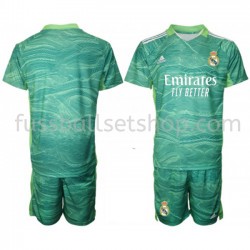 Günstige Fußball Trikotsatz Real Madrid Torwart Kinder Ausweichtrikot 2021-2022 Kurzarm