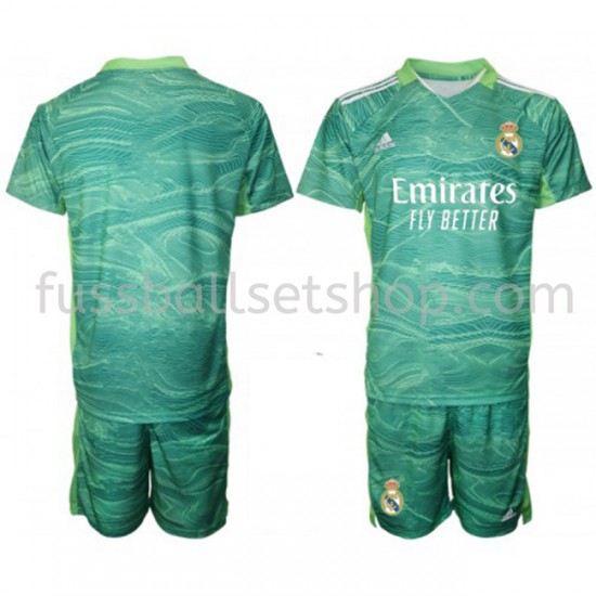 Günstige Fußball Trikotsatz Real Madrid Torwart Kinder Ausweichtrikot 2021-2022 Kurzarm
