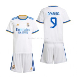 Günstige Fußball Trikotsatz Real Madrid Karim Benzema 9 Kinder Heimtrikot 2021-2022 Kurzarm