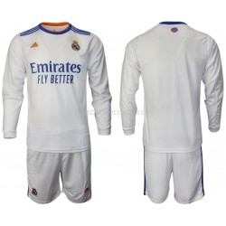 Günstige Fußball Trikotsatz Real Madrid Kinder Heimtrikot 2021-2022 Langarm