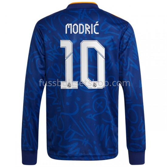 Günstige Fußball Trikotsatz Real Madrid Luka Modrić 10 Auswärtstrikot 2021-2022 Langarm