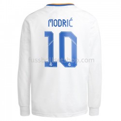 Günstige Fußball Trikotsatz Real Madrid Luka Modrić 10 Heimtrikot 2021-2022 Langarm