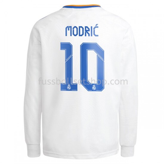 Günstige Fußball Trikotsatz Real Madrid Luka Modrić 10 Heimtrikot 2021-2022 Langarm