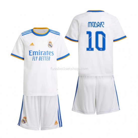 Günstige Fußball Trikotsatz Real Madrid Luka Modrić 10 Kinder Heimtrikot 2021-2022 Kurzarm